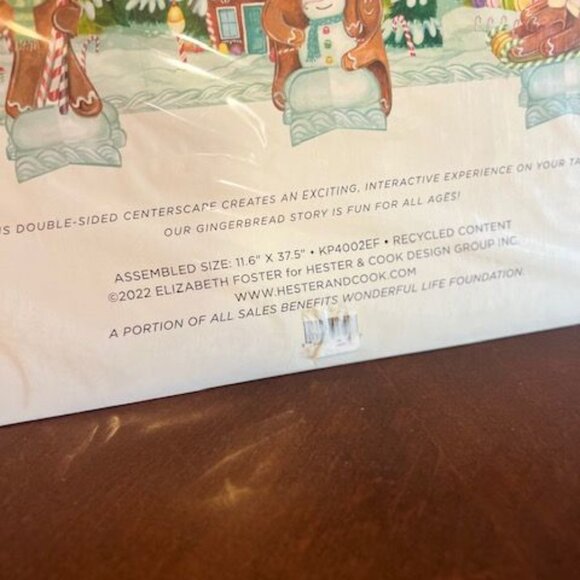 Hester & Cook Gingerbread Tabletop Centerscape Christmas decor Double-sided - Picture 3 of 7